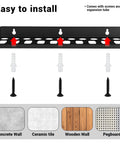 Installation guide for Wall Mount Metal Tool Organizer Rack For Garage Workshop Home Shed Holds Screwdrivers Pliers Wrenches Hammers
