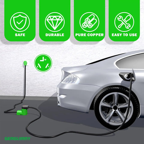 Car charging with 15 Foot 3 Prong Dryer Extension Cord 30 Amp NEMA 10-30P to 10-30R Weatherproof ETL Listed 10-Gauge Copper Cable