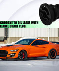6 Piece Engine Oil Drain Plug Set With Removal Tool OEM 06L103801 for VW Audi Seat Golf Passat, nylon plug and orange sports car