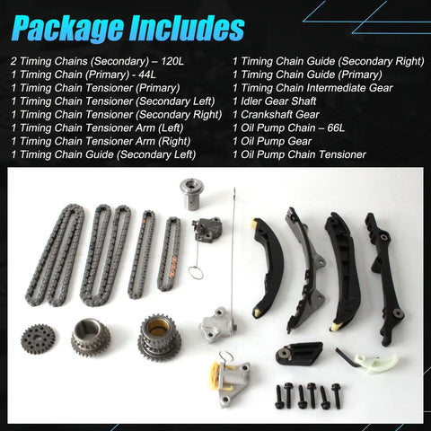 Complete Beefed-Up Timing Chain Kit for 3.6L V6 Engines Chrysler Pacifica Voyager Dodge Durango Jeep Gladiator