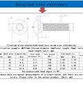 Detailed size reference for Premium Grade Five Titanium Countersunk Screws And Flat Head Bolts Four Pack M4 M5 M6 M8.