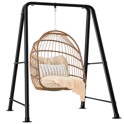 Heavy Duty Hammock Chair Stand 75 Inch Tall For Indoor And Outdoor Use With Powder Coated Steel Frame And Hardware Stand Only Supports Up To 350 Pounds