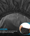 Close-up of Universal Waterproof ATV Cover elastic cord detail, showing secure fit for ATVs up to 83 inches, 300D Oxford material.