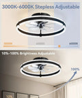 Top Tier 20 Inch Low Profile Ceiling Fan With Slick Dimmable Light And Wireless Remote Control Delivering Chill Six Speed Airflow For Cozy Master Bedrooms Modern Flush Mount Fixture In Matte Black with adjustable light settings.