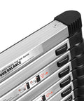 Close-up of 14 Point 5 Foot Telescoping Ladder With 330 Pound Capacity Heavy Duty Aluminum Extendable Collapsible Ladder With Secure Locking Mechanism