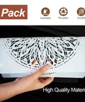 Hand holding Nine Pack 12x12 Mandala Stencil Set for Painting On Wood Floor Wall Tile Fabric showing intricate pattern detail.