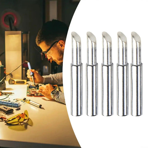 Five Piece 900 Mt Series Copper Soldering Tips Thick Transfer Welding Station Replacement For Heat Iron Plus Power Supply Pure Metal Efficiency