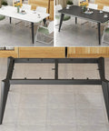 Heavy Duty Industrial Metal Table Legs Rock Solid Rectangular Steel Base For Diy Furniture Builds displayed under tables.