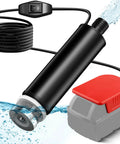 Cordless Water Pump Compatible With Milwaukee 18V M18 Battery 635 GPH Portable Utility Transfer showing pump, hose, and battery.