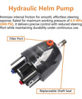 Outboard Boat Steering Kit With 13.5 Inch Aluminum Wheel 18 Foot Hoses And 6.9 MPa 1000 PSI PSI Helm Pump Built Tough