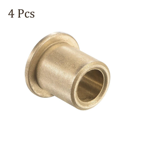 4 Pack Flange Sleeve Bearings 8mm By 12mm By 15mm Sintered Bronze Self Lubricating Bushings For Machine Shafts Maintenance Free Low Noise Wear Resistant Corrosion Resistant Kit, 4 pcs