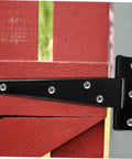 Five Inch Black Painted Galvanized T Type Weld On Door Hinges For Exterior Gates And Shed Doors on red wood gate