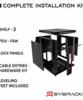 15U Wall Mount Server Rack Cabinet For 19 Inch Network Enclosures With 24 Inch Depth Built In Fan PDU Two Shelves IT Gear