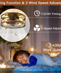 Dope Industrial Cage Ceiling Fan With Light Remote Control 20 Inch Low Profile Flush Mount Farmhouse Style Black Iron Cage For Bedroom