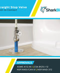 1/2 x 3/8 Inch Compression Straight Stop Valve Pack of 4, Quarter Turn, Push to Connect Brass Plumbing Fittings installed