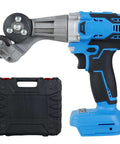 Electric Drill Plate Cutter 18V and 21V Double Headed For Metal Sheets with carrying case, blue handle, compact design