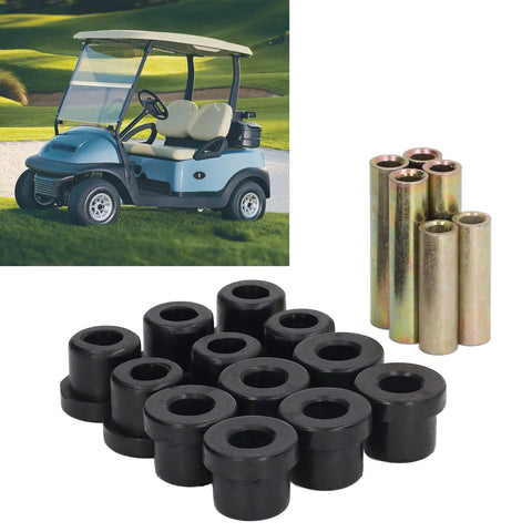 Rear Leaf Spring Bushing Kit 4 Pack Sleeve And Pin Set Replacement For Precedent 2004 And Up And Tempo 2018 And Up Gas Electric Durable Rubber And Metal, black bushings and metal sleeves