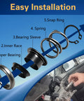 KPALAG steering column upper bearing kit exploded view: upper bearing, inner race, sleeve, spring, snap ring
