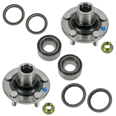 Front Wheel Bearing And Hub Assembly Kit For Subaru Impreza Forester Outback Baja Legacy 1990-2007 8 Piece Set Includes 2 Front Bearings 2 Front Hubs And 2 Front Inner And Outer Seals shown