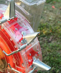 Manual Seeder For Garden Use, Metal Precision Push Seeder With Clear Seed Storage Box, 9 Hole Seed Distributor close-up