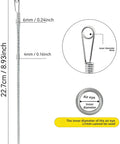 Drawstring Needle Threader Set 2 Pcs dimensions and specifications for hoodies, pants, elastic cords, and ropes.
