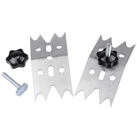 Six Piece Slab Clamping Dogs Set For Woodworking, Bench Dogs Router Sled For CNC, iron with zinc plating, visible fasteners
