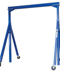 Built Tough 2000 Lb Steel Gantry Crane With Smooth Rolling Nylon Casters, showing adjustable height lift design.