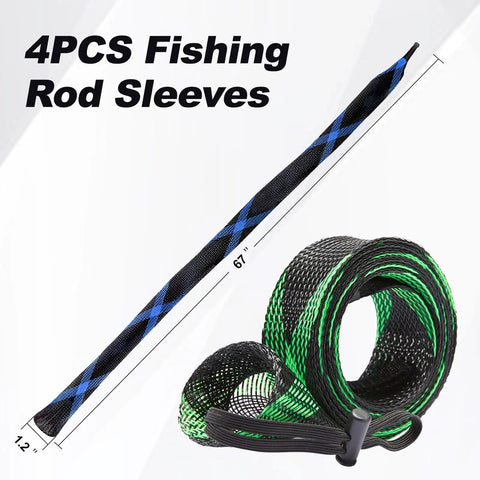 Fishing Rod Sleeve 4 Pack For Poles Rod Socks And Covers Durable Protector Sleeves To Shield Your Gear Fits Standard Rods