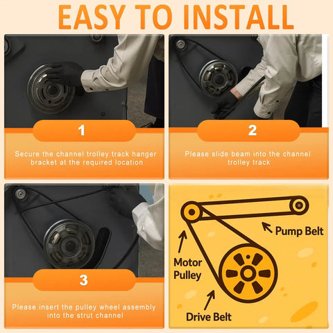 Boss Washer Belt Kit Replacement For Maytag And More Easy Install guide showing drive and pump belt installation steps