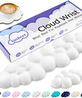 Cloud Wrist Rest Keyboard Pad With Memory Foam And PU Leather For Palm Support in white, shown with packaging and color options