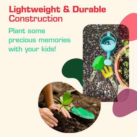 Kid Friendly Garden Trowel With Wooden Handle Mini Shovel For Children Durable Green Tool For Planting Transplanting