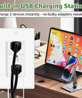 Fresh Vibe Night Light Wall Outlet Cover With Dual Usb Type A And C Fast Charging Ports Easy Toggle Switch Plate For Bedroom Kitchen Bath Home Upgrade Setup on a desk with devices charging.