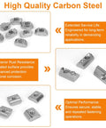 Heavy Duty M6 T Nut Screw Kit For 3030 3060 Aluminum Extrusion showing carbon steel T-nuts with rust resistance features