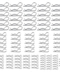 Cotter Pin Assortment Kit With 100 Pieces Of Galvanized Carbon Steel Hitch Pins And Tractor Clips assorted sizes arranged
