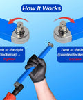 15 Inch Offset Extension Wrench Set For Tight Spaces, Impact Ready Ratchet Extension Tool demonstration on tightening and loosening
