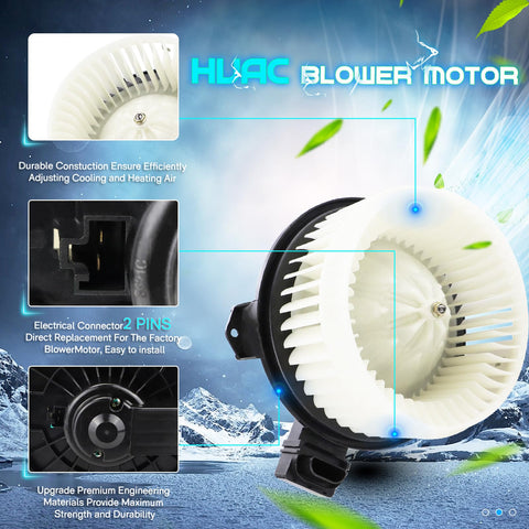Honda Civic And Jeep Wrangler AC Blower Motor Replacement Plug N Play Direct Fit For 2006 To 2011 Civic And 2007 To 2010 Wrangler