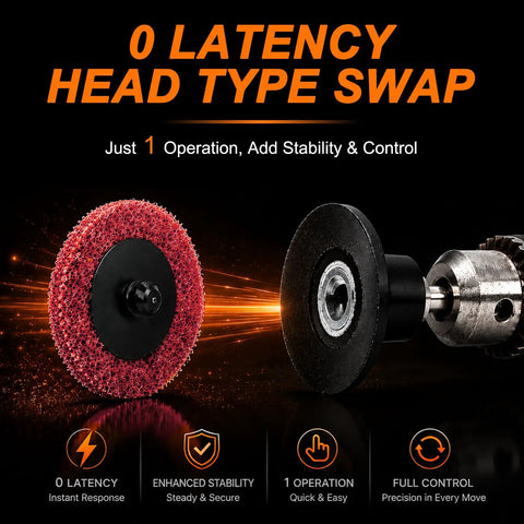 Roll Lock Sanding Disc Set 2 Inch 30 Piece Quick Change Grit Pack Coarse To Extra Fine Aluminum Oxide Nylon showcasing disc swap