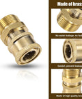 Brass Gosknor pressure washer adapter, M22-15mm to 1/4in quick-disconnect fitting