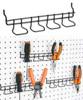 4 Piece Pegboard Tool Hooks Set With Stainless Steel Ring Hangers For Pliers And Small Tools, Easy Clip On Display Hooks