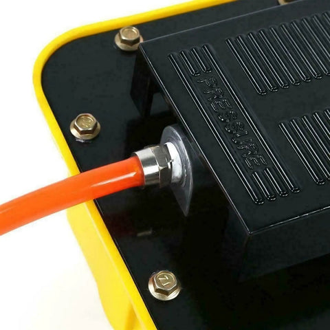 Hustle Ready Heavy Duty Pneumatic Hydraulic Foot Pump Packed With 2.3 Liter Air Tank And 3/8 Inch Npt Connectors Engineered Smooth For Tough Workshop Crimping Projects