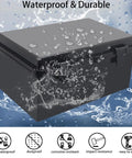 Killer IP67 Seal Rock Solid ABS Junction Box With Secure Hinged Black Lid And Heavy Duty Mounting Plate in waterproof setting.