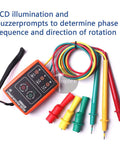 Three Phase Sequence Tester With LED Indicator And Buzzer For 60V To 600V AC A Pro Grade NoNonsense Gear For Detecting Phase Presence And Rotation Compact Electric Meter For Industrial Checks, orange meter with leads