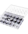 Multi Size 225Pcs C Clip Circlip Snap Ring Retaining Fastener Hardware Kit For Machines And Vehicles Durable Alloy Steel Rubber Assortment
