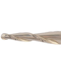 Side view of a Tapered Ball Nose End Mill One Quarter Inch Shank With One Sixteenth Inch Radius For 3D Carving Engraving Router Bit ZrN Two Flute Carbide Cutter