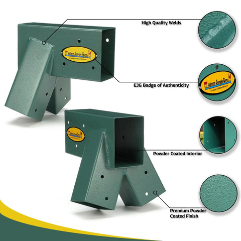 Easy 1-2-3 A-Frame Swing Set Brackets With All Mounting Hardware For Free Standing Outdoor Playset Green Built Tough And Simple To Install For Backyard Fun