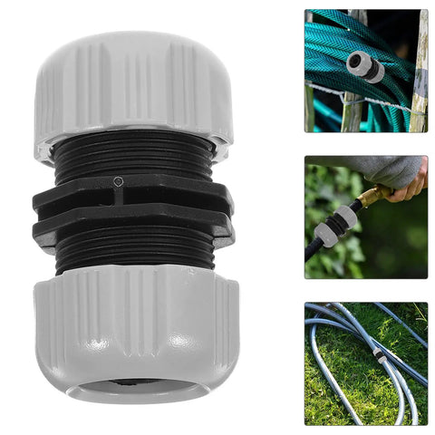 Get Your Garden Hose Back In Action With This Sturdy 4 Piece Repair Kit Featuring Quick Connect Adapters That Make Installation A Breeze For Watering Plants And Keeping Everything Leak Free., gray plastic hose repair connector