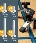 128 Piece T Track Knob Kit With 5/16-18 Threaded Bolts And Washers For DIY Woodworking Jigs And Fixtures Includes T Track Bolts