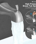 High Pressure 8 Inch Rain Shower Head Tub Spout Shower Faucet Set With Single Handle Valve Included Brushed Nickel Finish