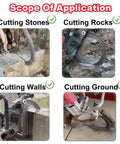 Beast Mode 8800W Brushless Wall Chaser Concrete Cutter cutting stones, rocks, walls, and ground with precision.