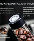 Heavy Duty Wall Mount Coffee Bean Storage Tower Three Tier Wooden Espresso Tool Rack Snugly Grips Portafilters Tampers Dosing Rings With Twelve Single Dose Glass Jars Top Shelf Solid Gear For Daily Brew Sessions showcasing one-way exhaust valve structure.